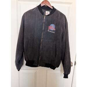 Vtg Planet Hollywood San Francisco Polyester Jacket Men's Med Embroidered